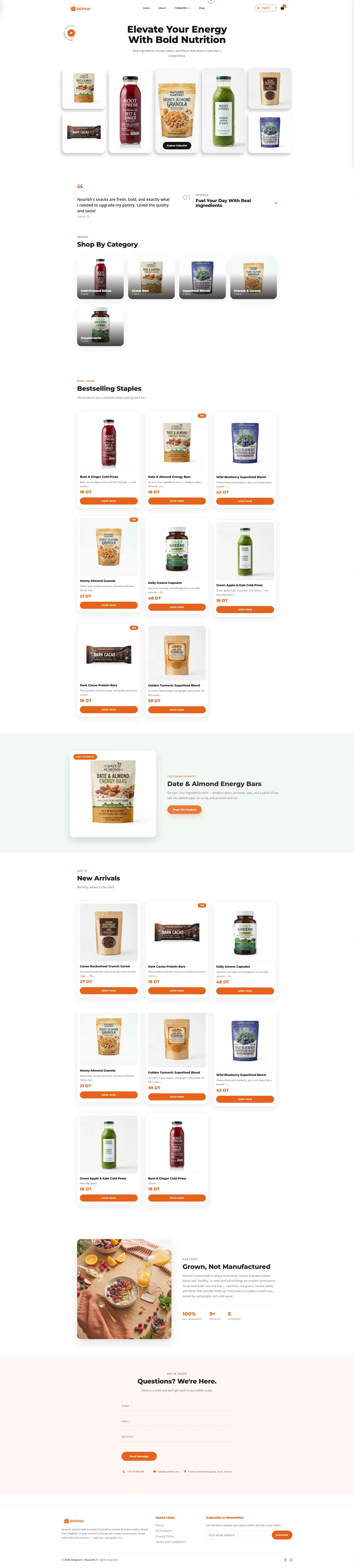 Nourish — sportswear online store template by Shopium